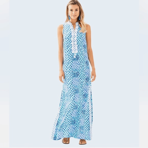 Lilly Pulitzer Dresses & Skirts - Women’s LILLY PULITZER Jane maxi dress- coastal pineapple. Size 10